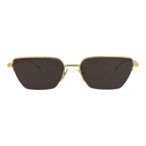 Bottega Veneta Unisex Square/Rectangle Gold Gold Grey Fashion Designer Eyewear